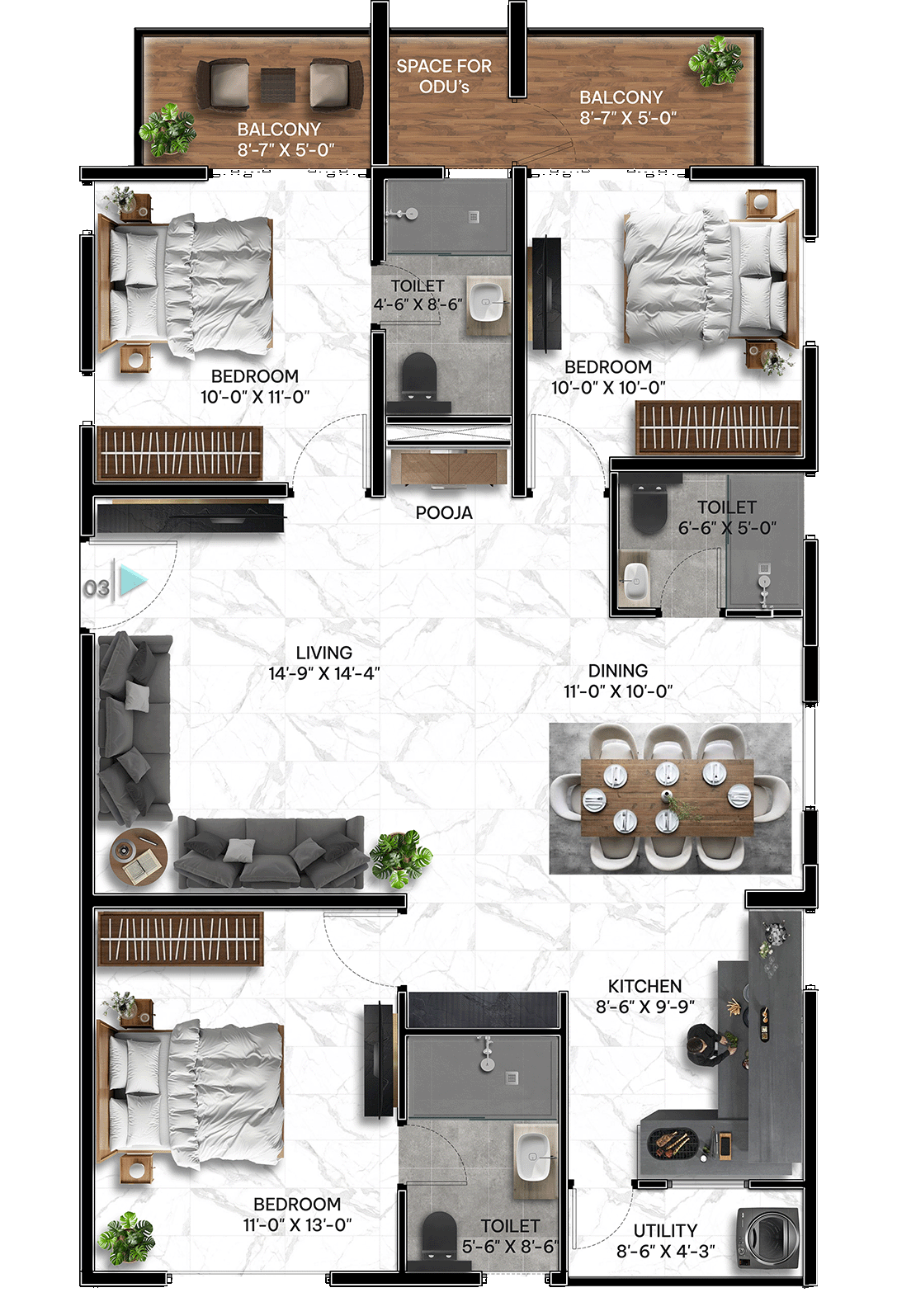 3 Bedrooms Bedrooms, ,3 BathroomsBathrooms,Apartment,Available Floor Plans,1660