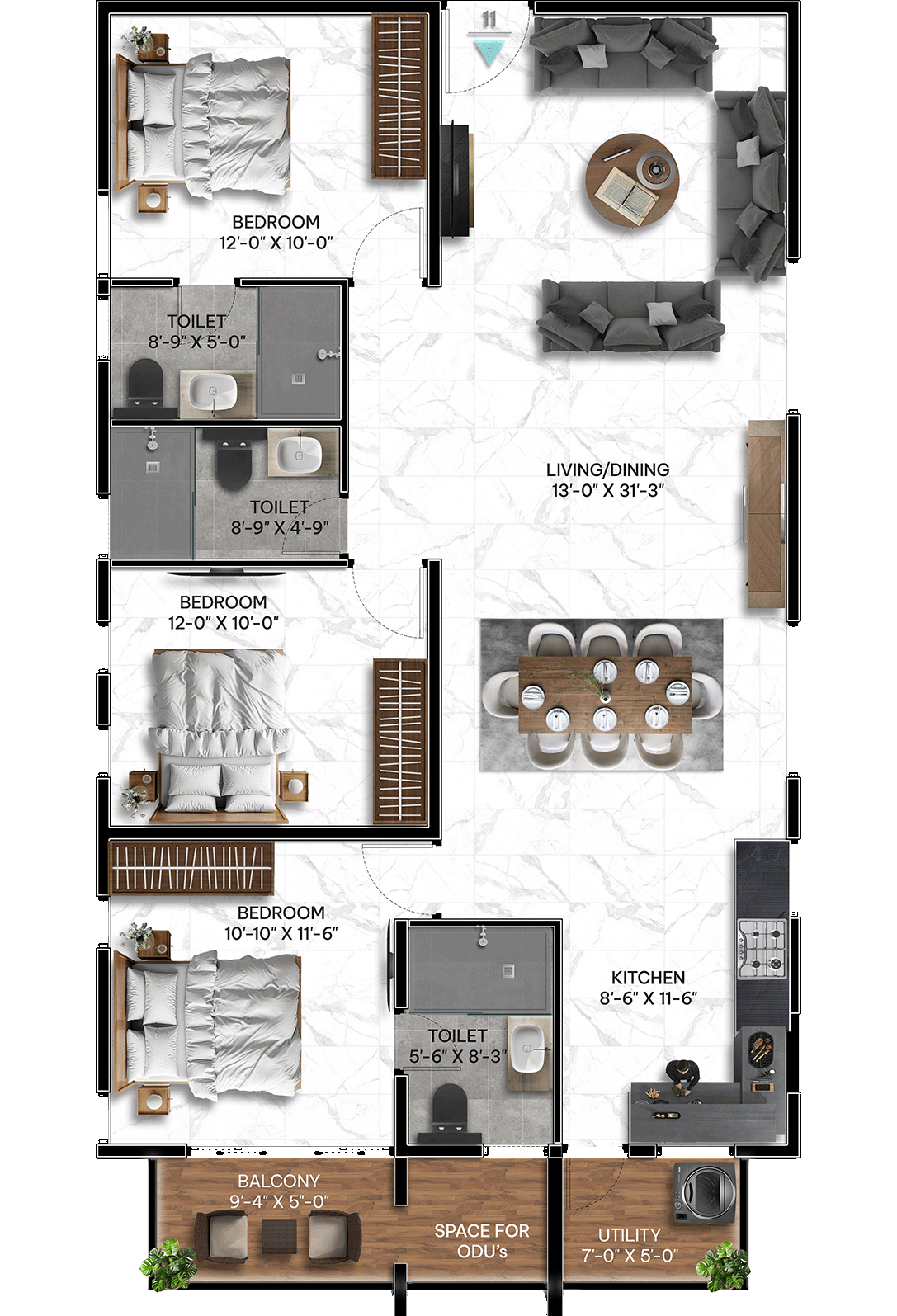 3 Bedrooms Bedrooms, ,3 BathroomsBathrooms,Apartment,Available Floor Plans,1798