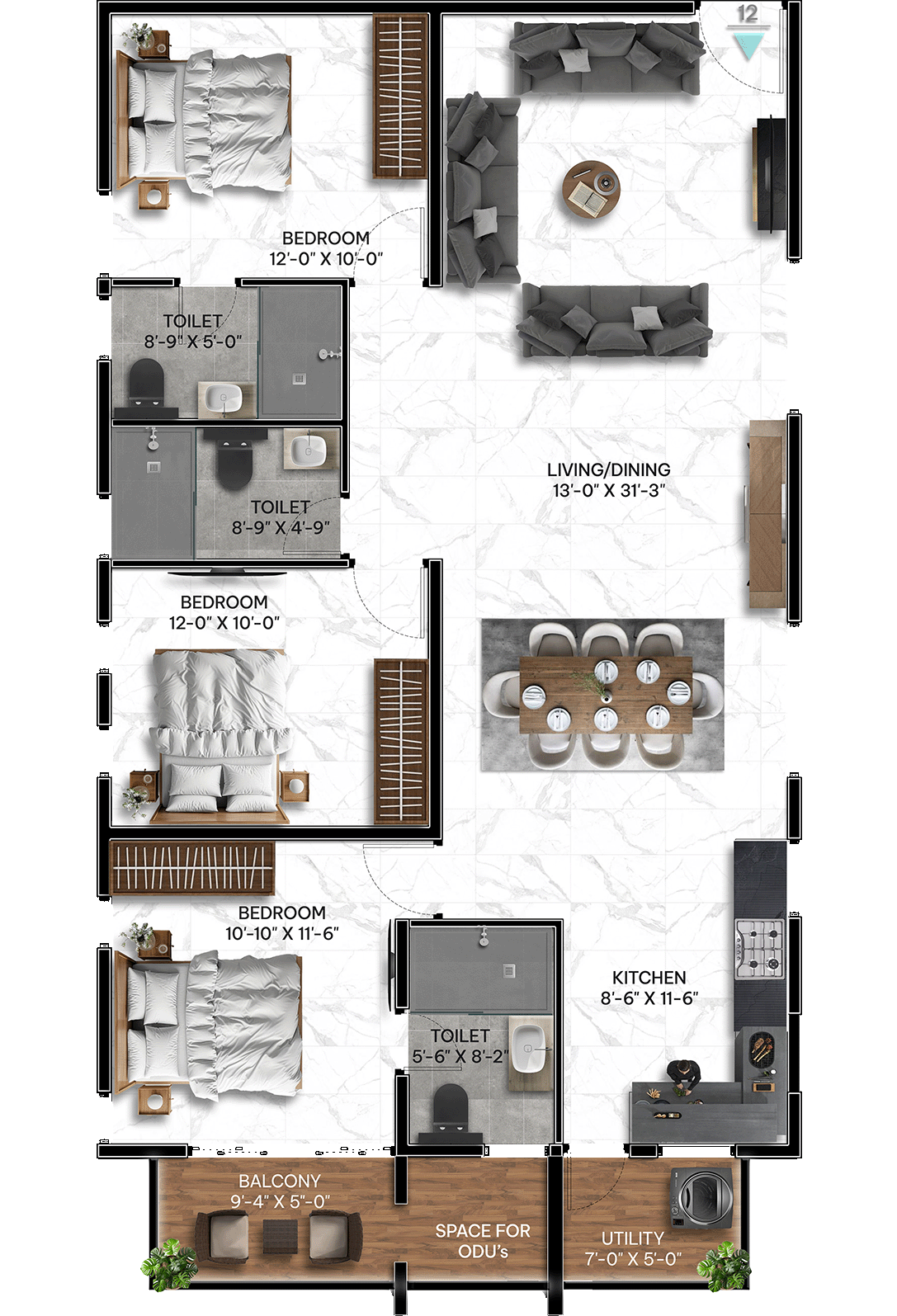 3 Bedrooms Bedrooms, ,3 BathroomsBathrooms,Apartment,Available Floor Plans,1772
